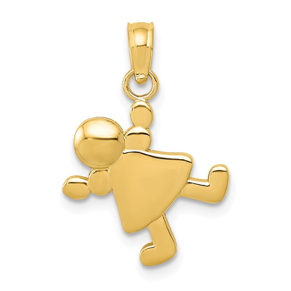Polished,14K Yellow Gold,Textured Back