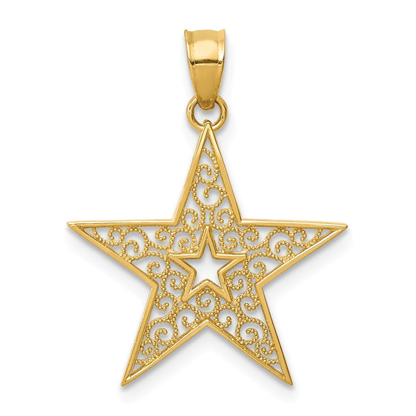 Polished,14K Yellow Gold,Filigree