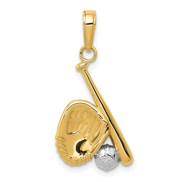 Polished,14K Yellow Gold,Rhodium
