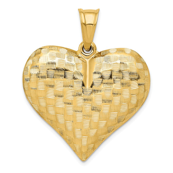 Polished,3-D,14K Yellow Gold,Hollow,Textured,Patterned