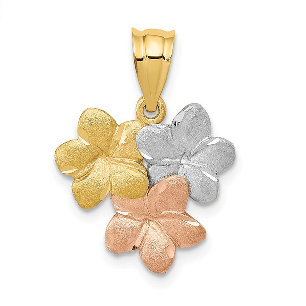 14K Tri-Color,Polished & Satin