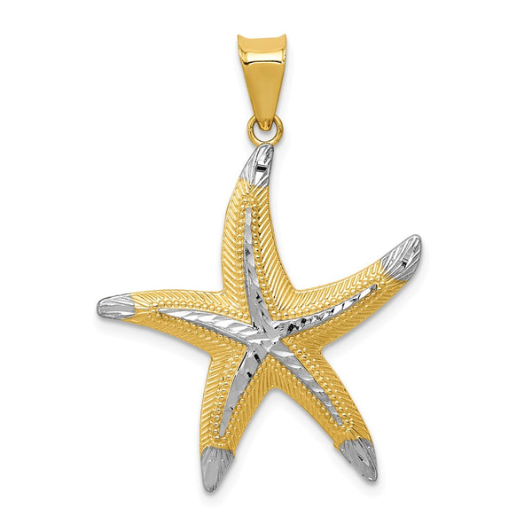 Polished,14K Yellow Gold,Open Back,Rhodium,Diamond Cut
