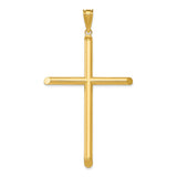 14K Yellow Gold Polished Tube Cross Pendant