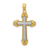 14K Two-Tone Polished Cross Pendant