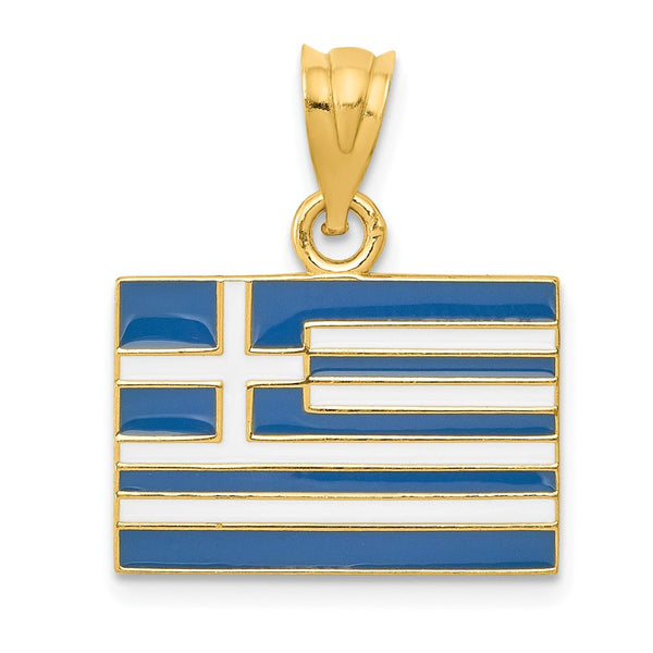 Solid,Casted,14K Yellow Gold,Enamel,Not Engraveable,Textured Back