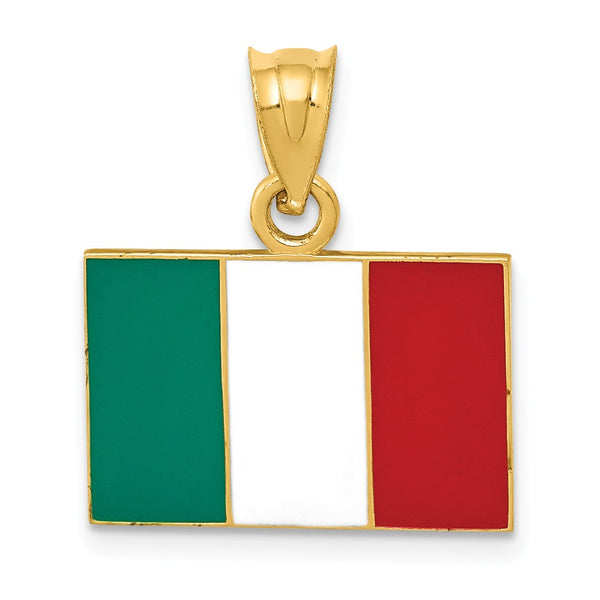 Solid,Casted,14K Yellow Gold,Enamel,Not Engraveable,Textured Back