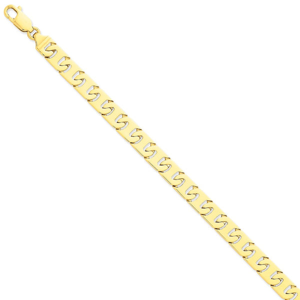 Solid,Casted,Polished,14K Yellow Gold,Lobster Clasp