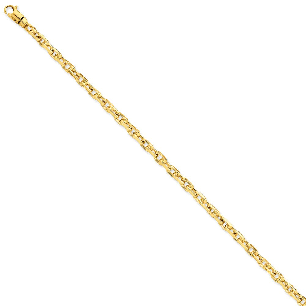 Solid,Casted,Polished,14K Yellow Gold,Fancy Lobster Clasp
