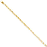 Solid,Casted,Polished,14K Yellow Gold,Fancy Lobster Clasp