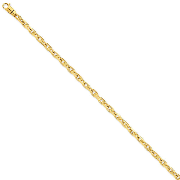 Solid,Casted,Polished,14K Yellow Gold,Fancy Lobster Clasp