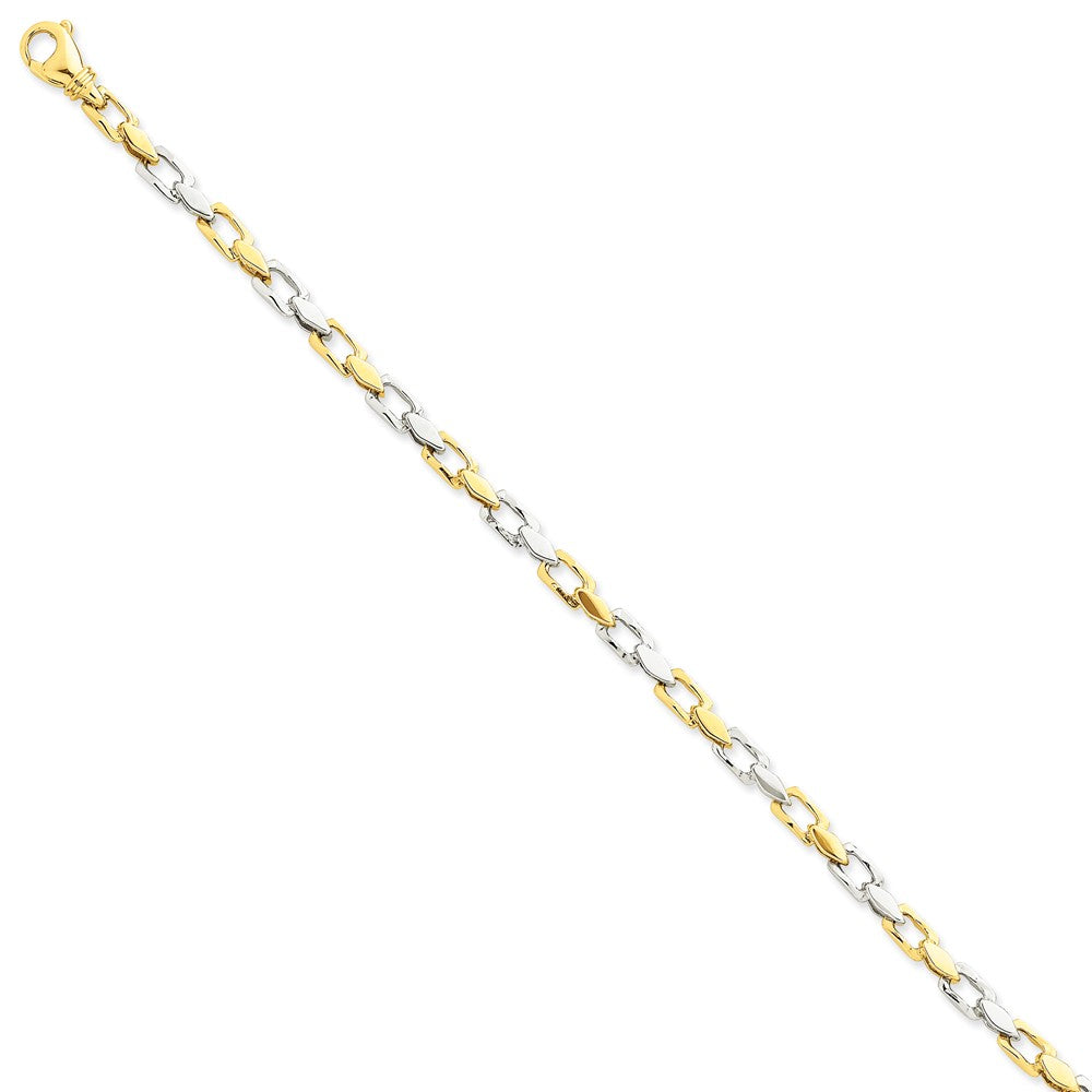 Solid,Casted,Polished,14K Two-Tone,Fancy Lobster Clasp
