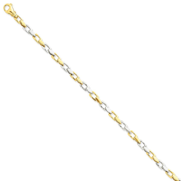 Solid,Casted,Polished,14K Two-Tone,Fancy Lobster Clasp