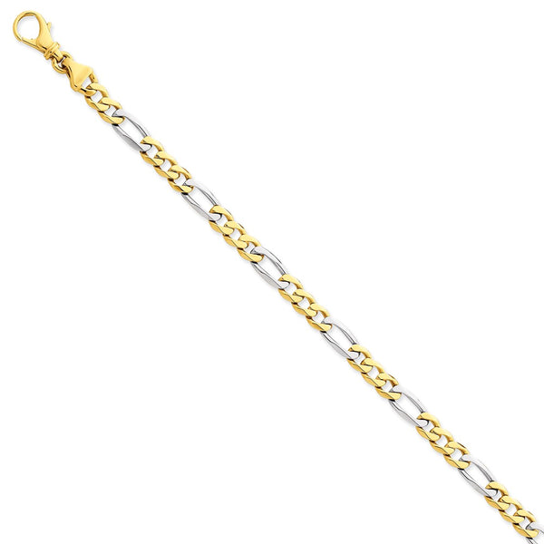 Solid,Casted,Polished,14K Two-Tone,Fancy Lobster Clasp