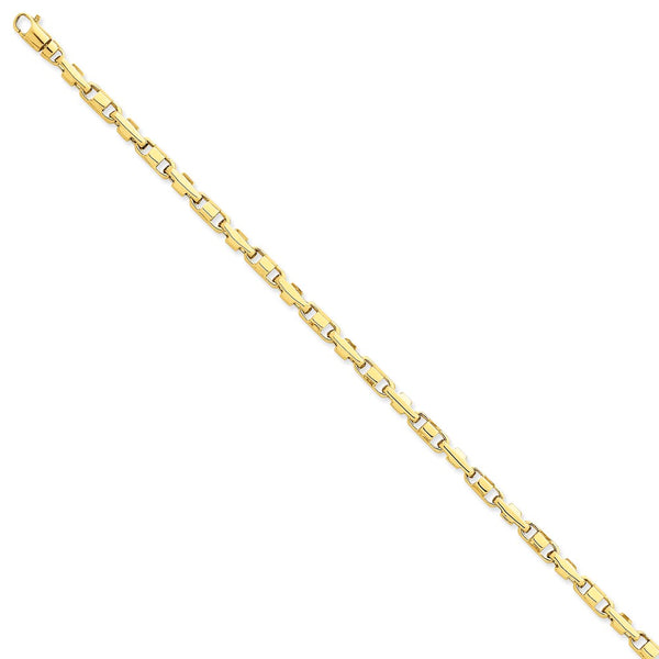 Solid,Casted,Polished,14K Yellow Gold,Fancy Lobster Clasp