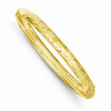 Bracelets,Bangle,Gold,Yellow,14K,7 mm,7 mm,Hinged,Laser Cut,Safety Bar,Above $600