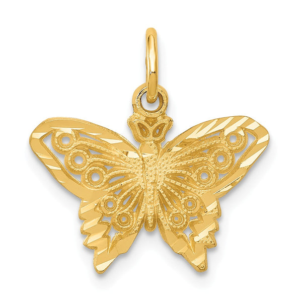 Solid,Casted,Diamond Cut,Satin,14K Yellow Gold