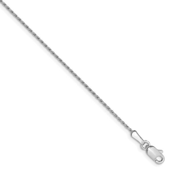 Solid,Polished,14K White Gold,Lobster Clasp