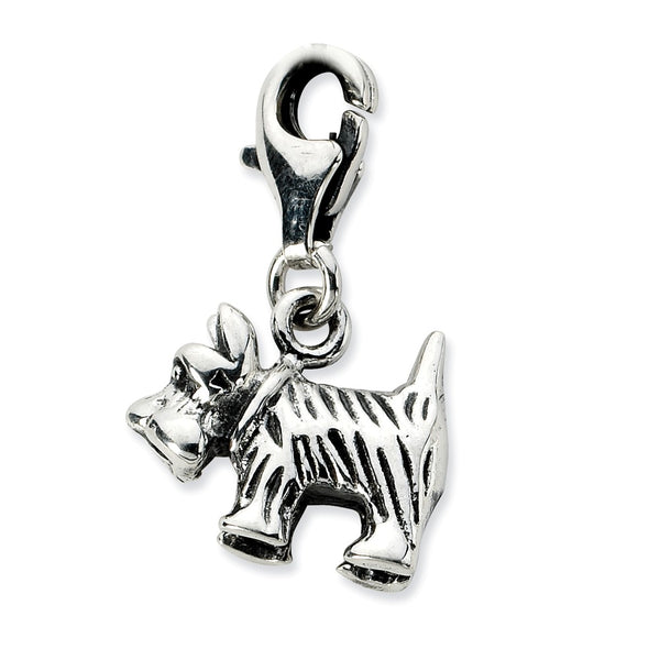 Polished,3-D,Antique Finish,Sterling Silver,Fancy Lobster Clasp,Rhodium-Plated