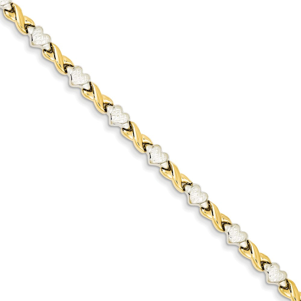 Diamond Cut,Polished,Flat Back,14K Yellow Gold & Rhodium,Fancy Lobster Clasp