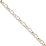 Diamond Cut,Polished,Flat Back,14K Yellow Gold & Rhodium,Fancy Lobster Clasp