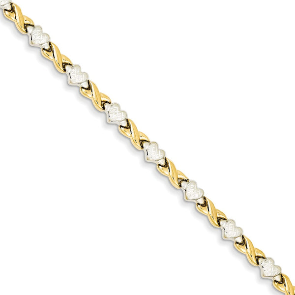 Diamond Cut,Polished,Flat Back,14K Yellow Gold & Rhodium,Fancy Lobster Clasp