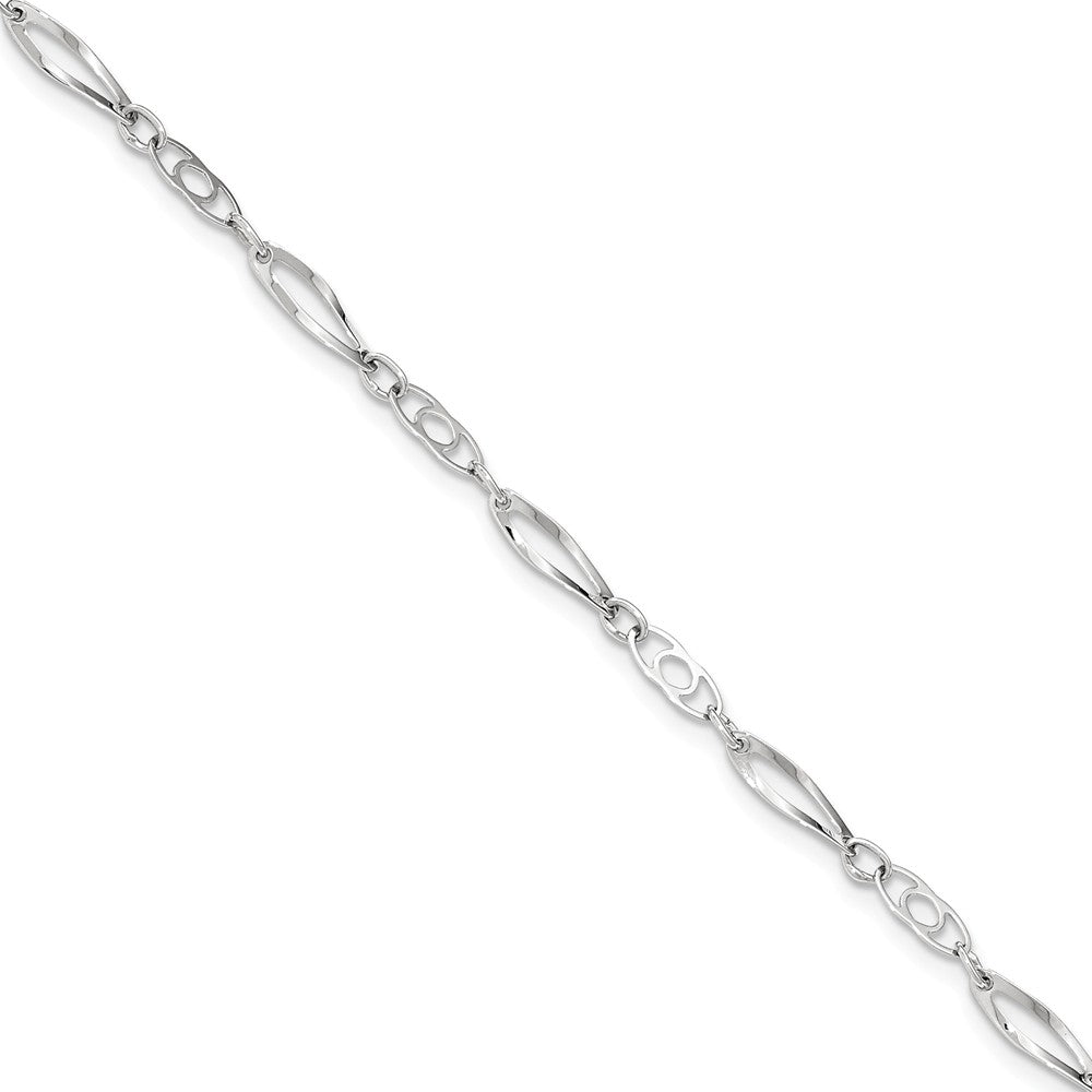 Solid,Polished,14K White Gold,Lobster Clasp