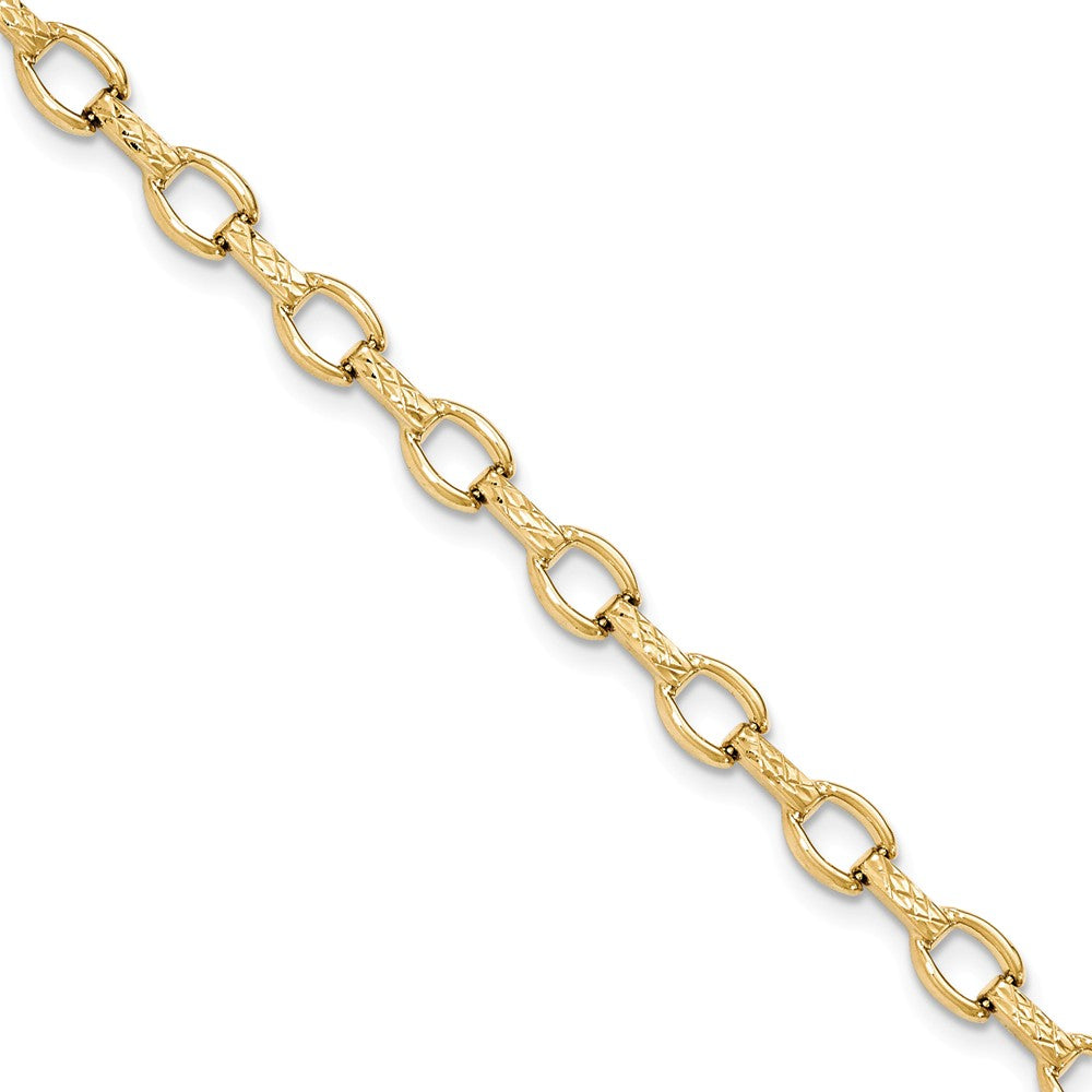 Polished,14K Yellow Gold,Fancy Lobster Clasp,Diamond Cut