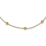 Necklaces,Beaded Necklace,Gold,Yellow,14K,17 in,5 mm,Lobster,Diamond-cut,Fancy