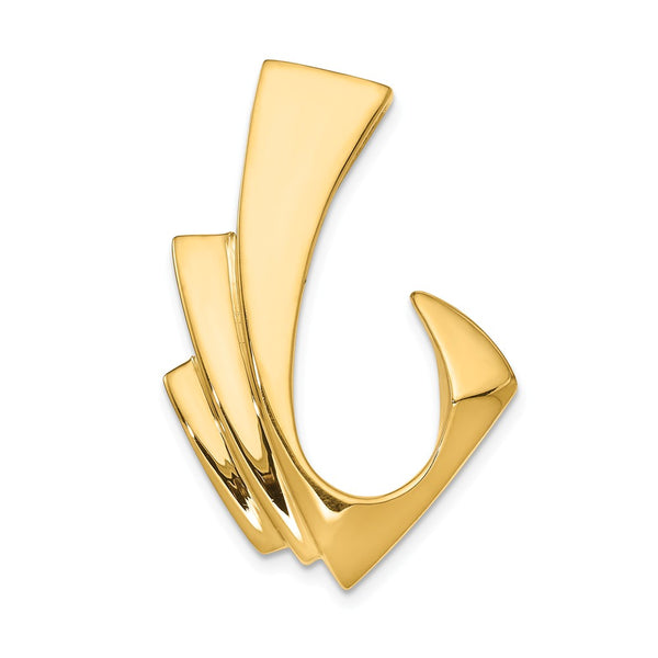 Solid,Casted,Polished,14K Yellow Gold,Hidden Bail,Fits Up to 8mm
