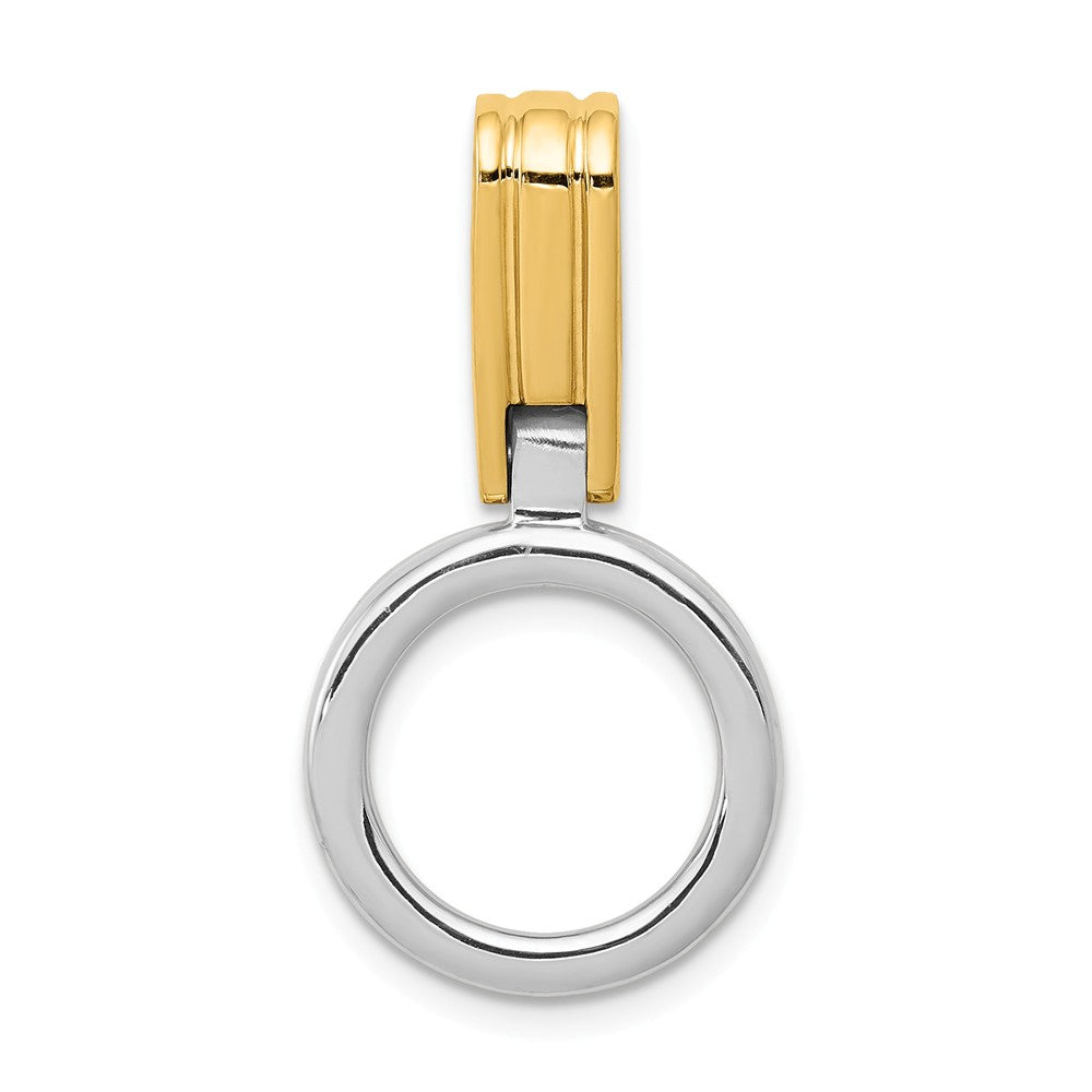 Solid,Casted,Polished,14K Two-Tone,Decorative Bail,Fits Up to 3mm Regular,Fits Up to 6mm Fancy
