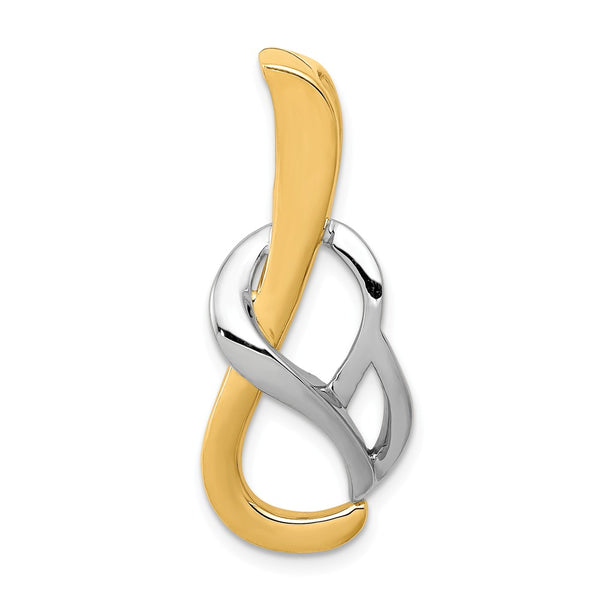 Solid,Casted,Polished,14K Two-Tone,Hidden Bail,Fits Up to 4mm Regular,Fits Up to 6mm Fancy