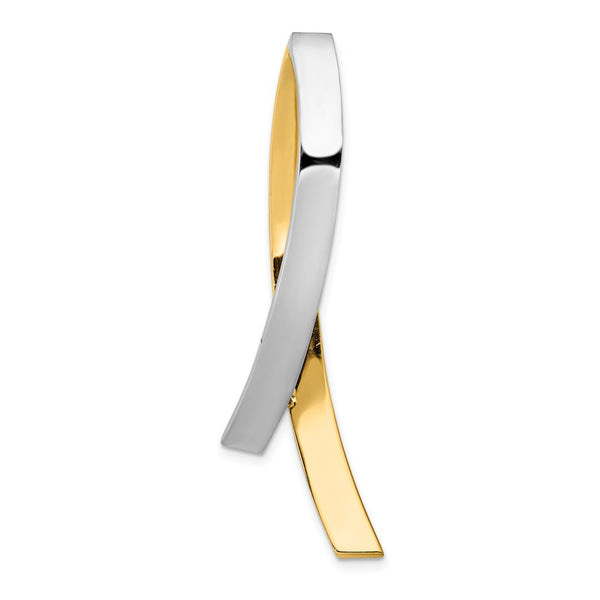Solid,Casted,Polished,14K Two-Tone,No Bail,Fits Up to 10mm