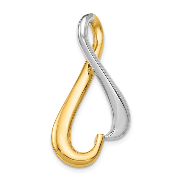 Solid,Casted,Polished,14K Two-Tone,Fits Up to 6mm Regular,Fits Up to 8mm Fancy