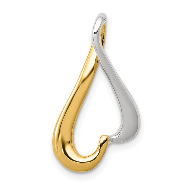 Solid,Casted,Polished,14K Two-Tone,Fits Up to 2mm Regular,Fits Up to 4mm Fancy