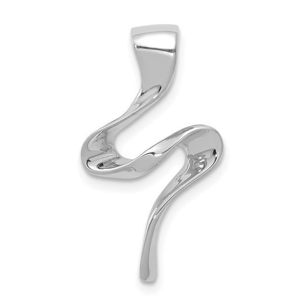 Solid,Casted,Polished,14K White Gold,Hidden Bail,Fits Up to 2mm Regular,Fits Up to 4mm Fancy