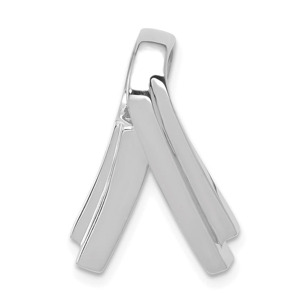 Solid,Casted,Polished,14K White Gold,Fits Up to 6mm,Hidden Bail