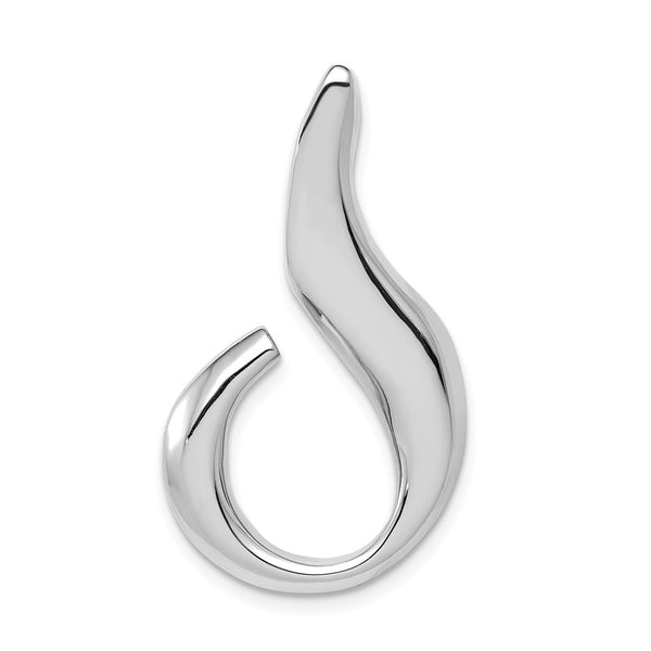 Solid,Casted,Polished,14K White Gold,No Bail,Fits Up to 6mm