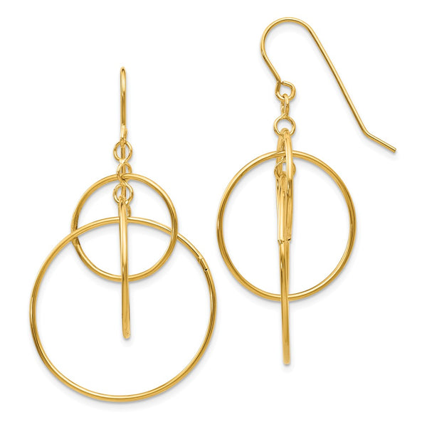 Polished,14K Yellow Gold,Shepherd Hook,Dangle
