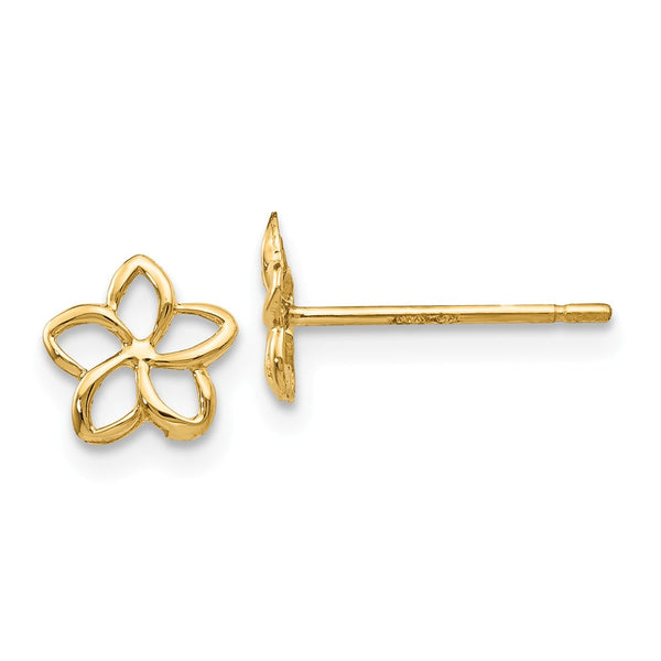 Polished,14K Yellow Gold,Post