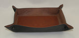 leather tray black and brown front
