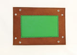 leather tray green black brown