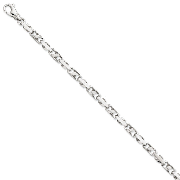 Solid,Casted,Polished,14K White Gold,Fancy Lobster Clasp