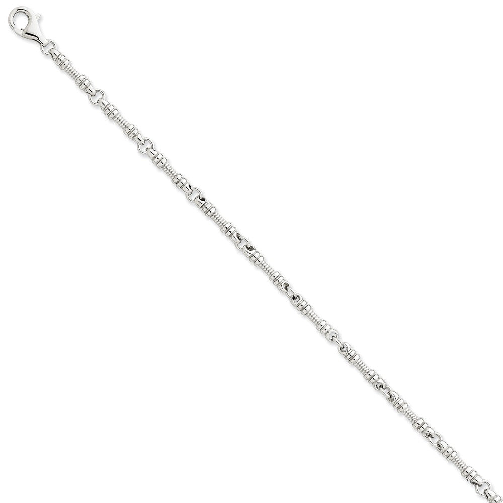 Solid,Casted,Polished,14K White Gold,Fancy Lobster Clasp