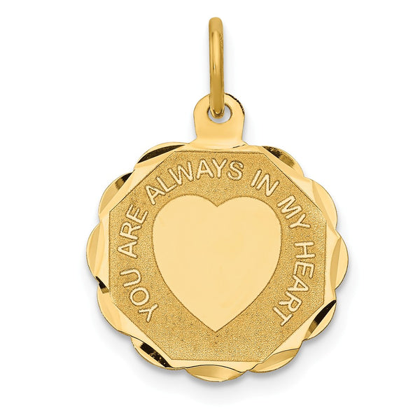 Solid,Polished,14K Yellow Gold,Flat Back,Engravable,Faceted,Laser Etched
