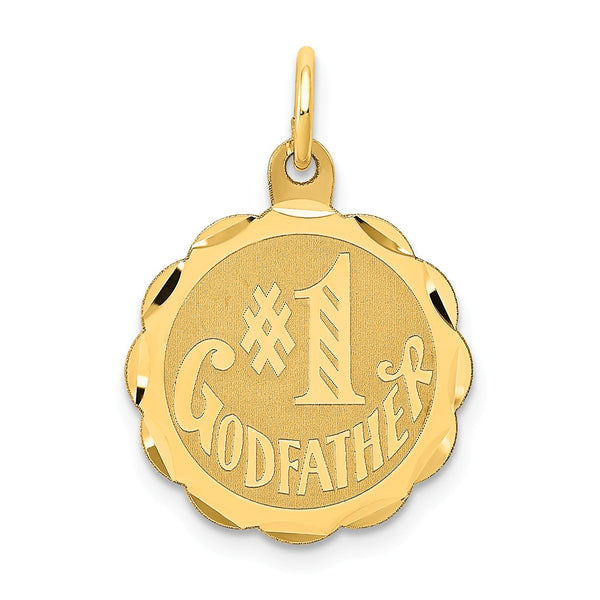 Polished,14K Yellow Gold,Stamped,Engravable,Faceted,Brocaded Disc