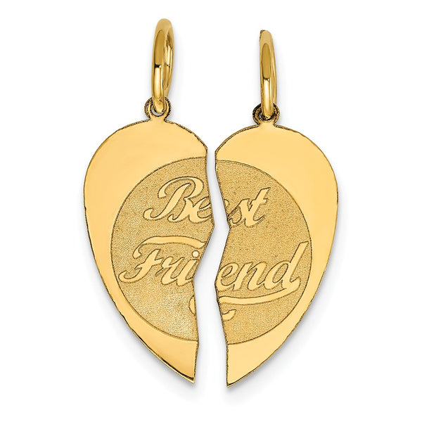 Solid,Polished,14K Yellow Gold,Flat Back,Engravable,2-Piece Break Apart