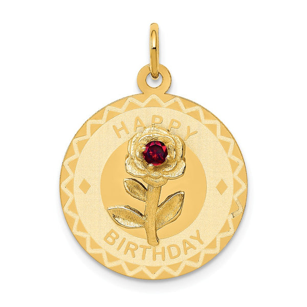 Polished,14K Yellow Gold,Flat Back,Engravable,Synthetic,CZ,Faceted,Laser Etched