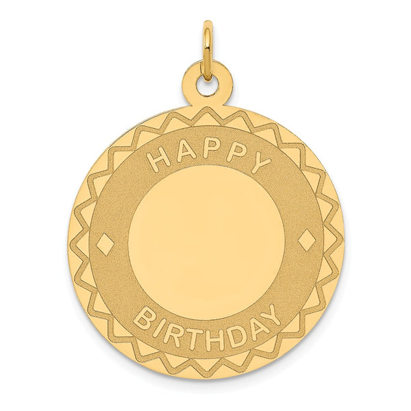 Solid,Polished,14K Yellow Gold,Flat Back,Engravable,Faceted,Laser Etched