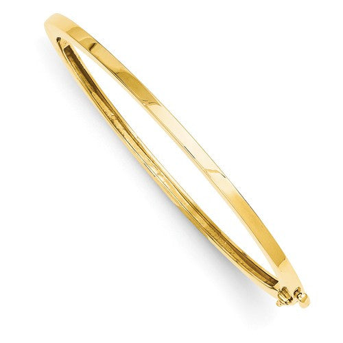 Bracelets,Bangle,Gold,Yellow,14K,3 mm,Polished,8 in,3 mm,Hinged,Casted,Safety Clasp,Above $600