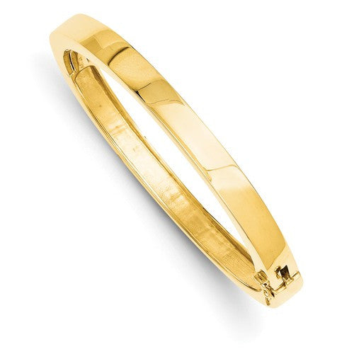 Bracelets,Bangle,Gold,Yellow,14K,8 mm,Polished,8 mm,Hinged,Casted,Safety Clasp,Above $600
